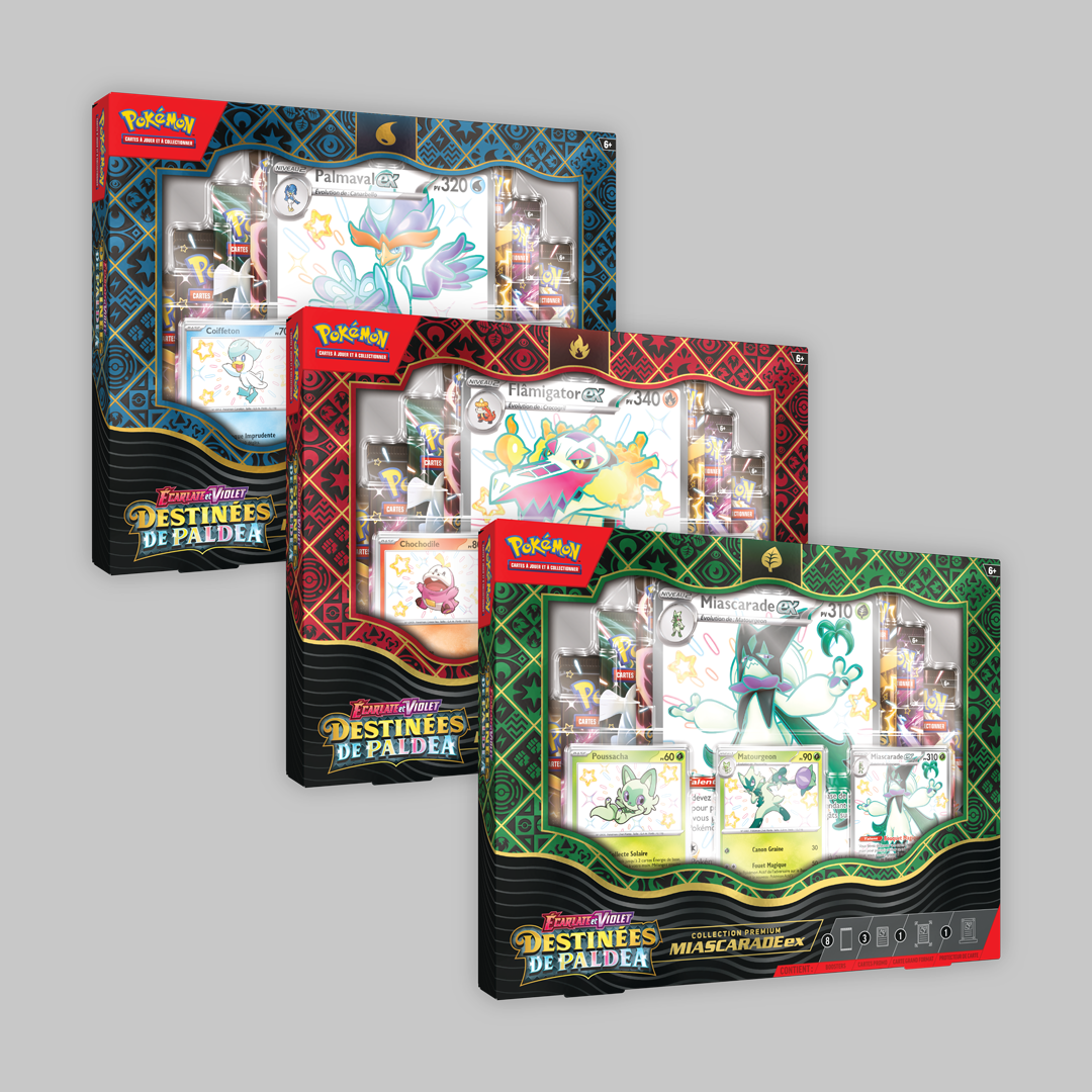 Précommande Pokémon - Coffret Collection Premium Flâmigator EX EV4.5  Destinées De Paldea EV04.5 - FR